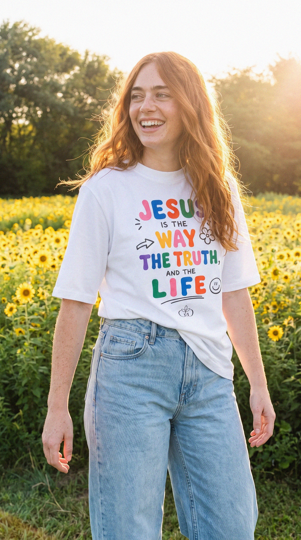 Jesus is The Way White Heavyweight Drop Shoulder Tee - Grace District ®