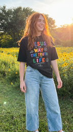 Jesus is The Way Black Heavyweight Drop Shoulder Tee - Grace District ®