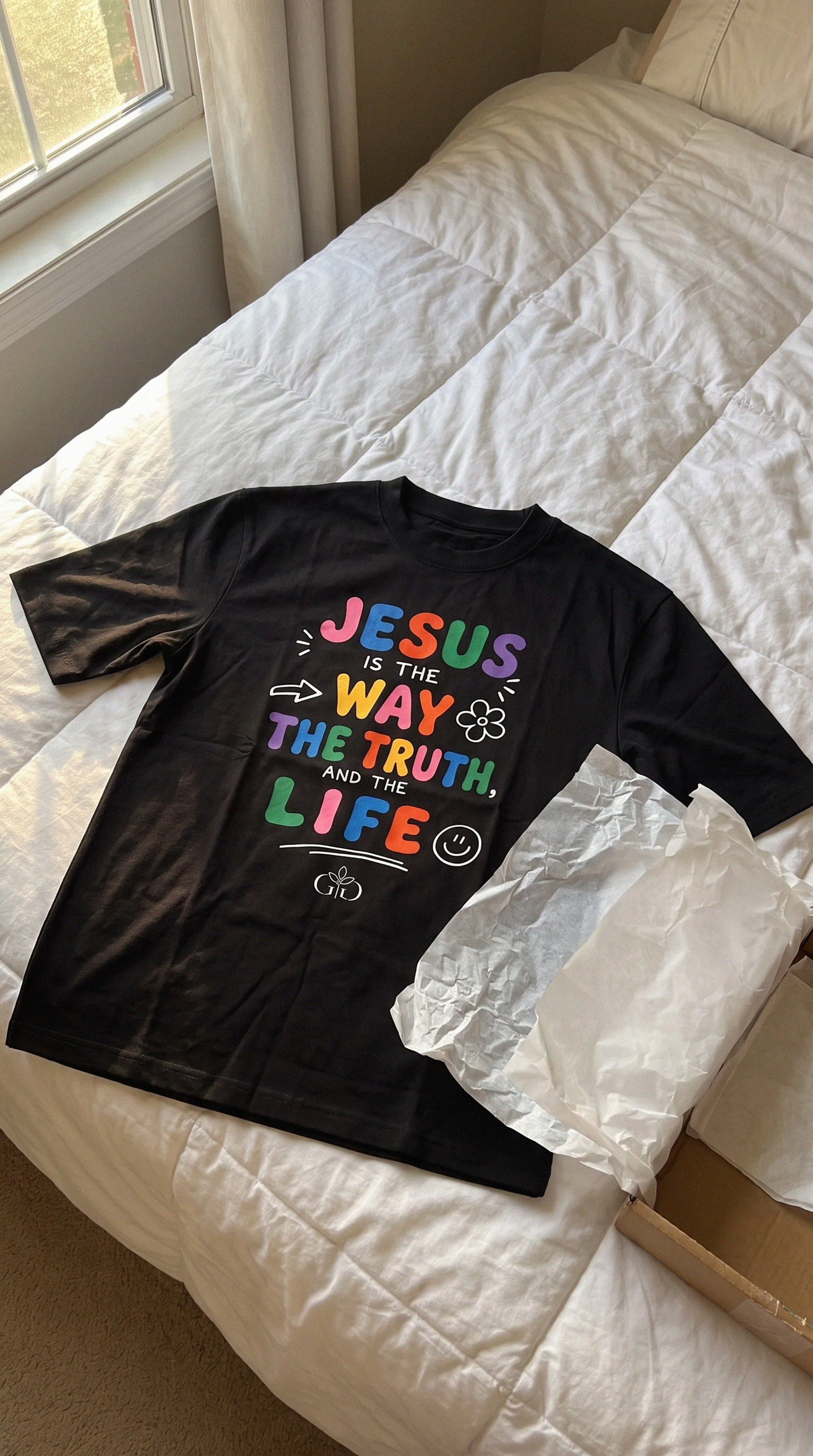Jesus is The Way Black Heavyweight Drop Shoulder Tee - Grace District ®