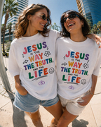 Jesus Is The Way White - Oversized Tee - Grace District ®