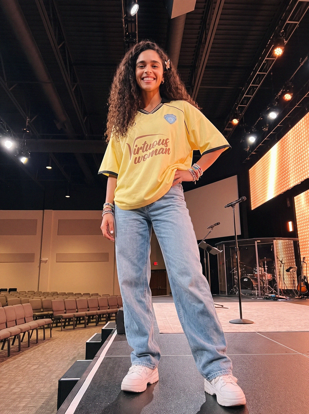 Virtuous Woman Retro Jersey Navy Yellow - Grace District ®