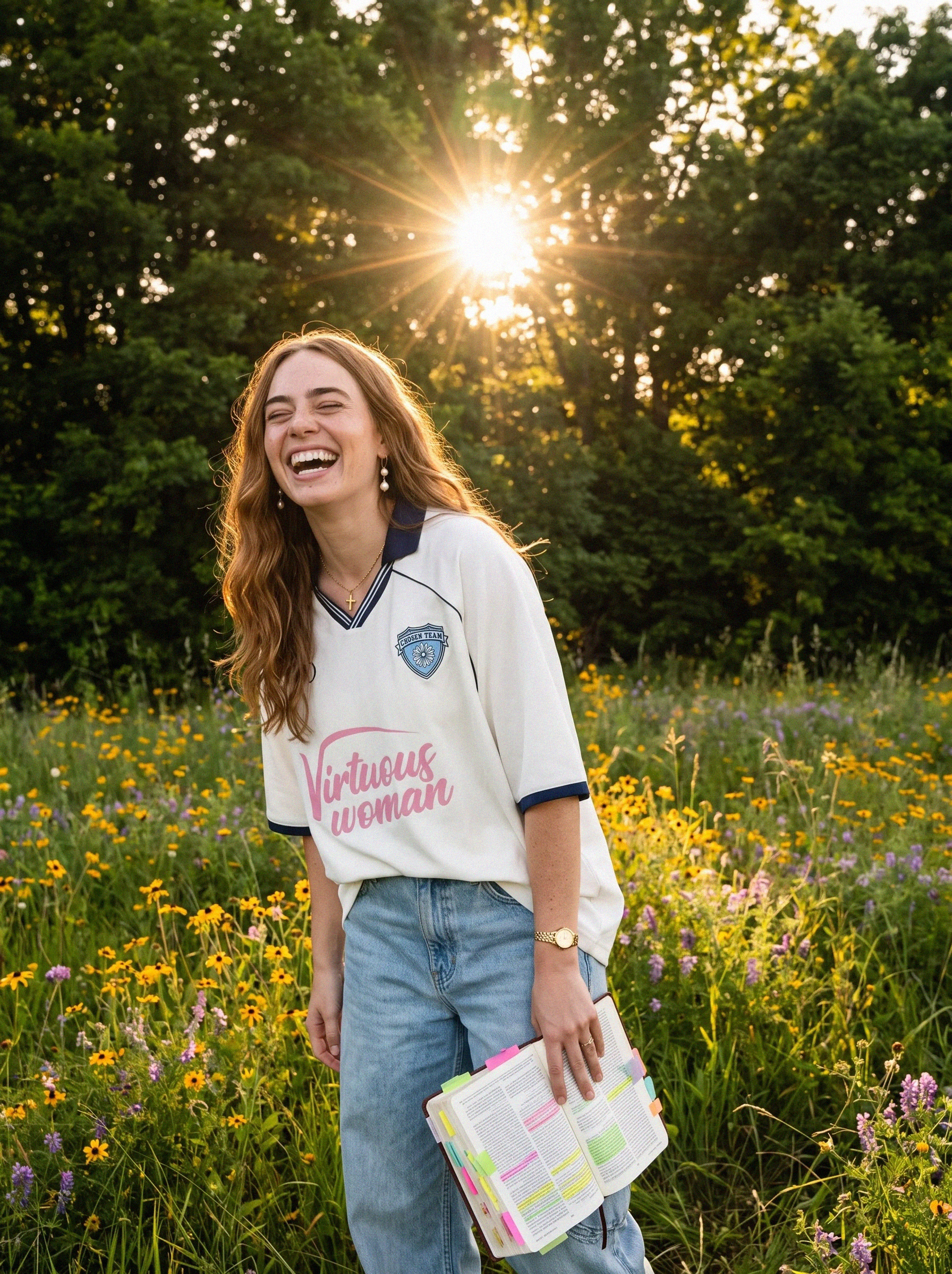 Virtuous Woman Retro Jersey Navy White - Grace District ®