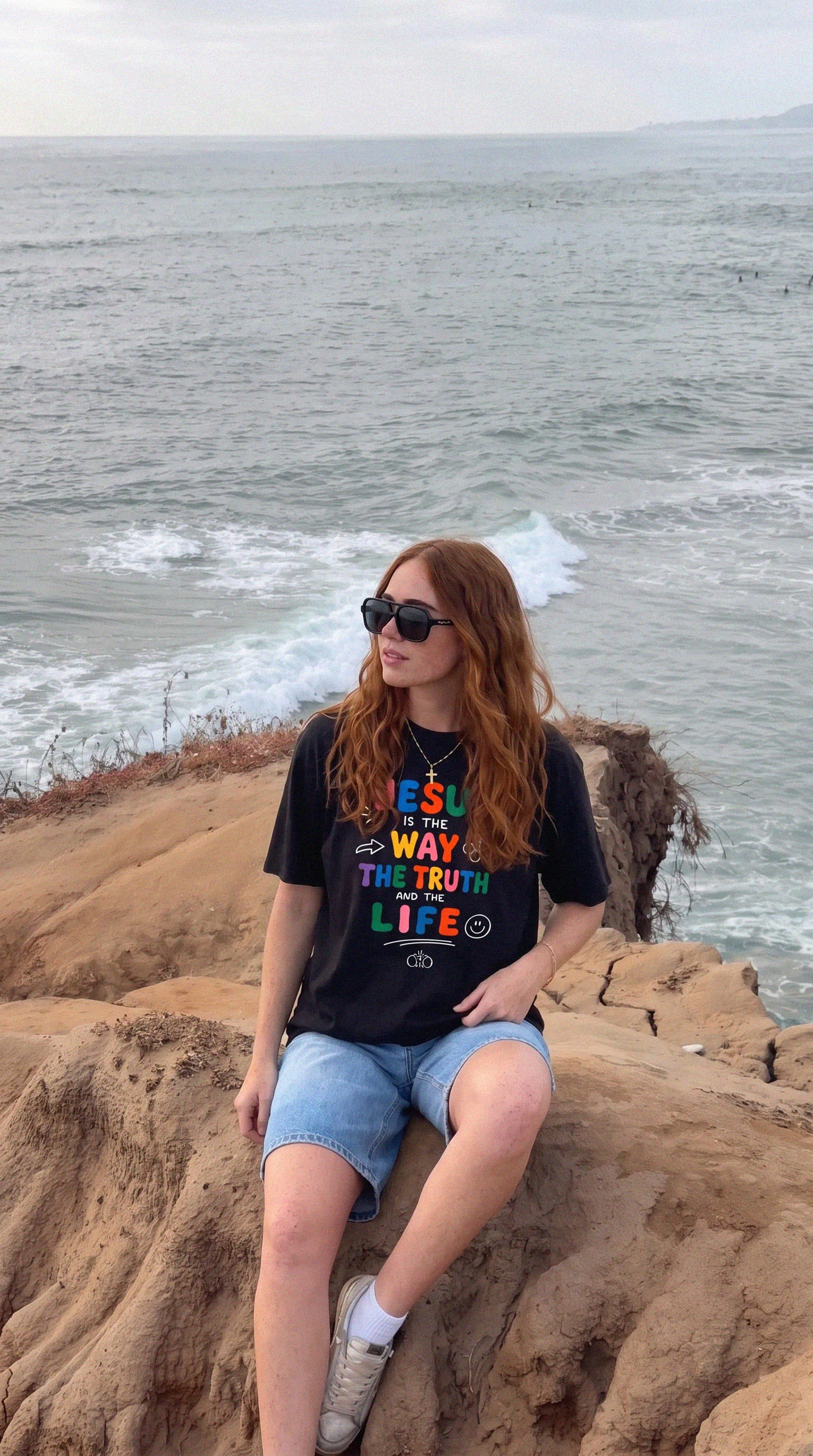 Jesus is The Way Black Heavyweight Drop Shoulder Tee - Grace District ®