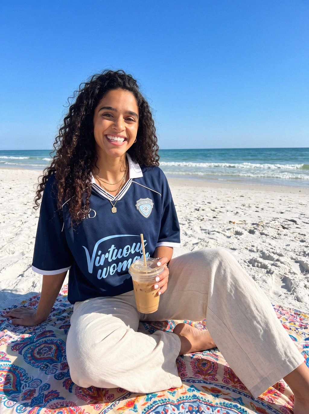 Virtuous Woman Retro Jersey Navy Blue - Grace District ®