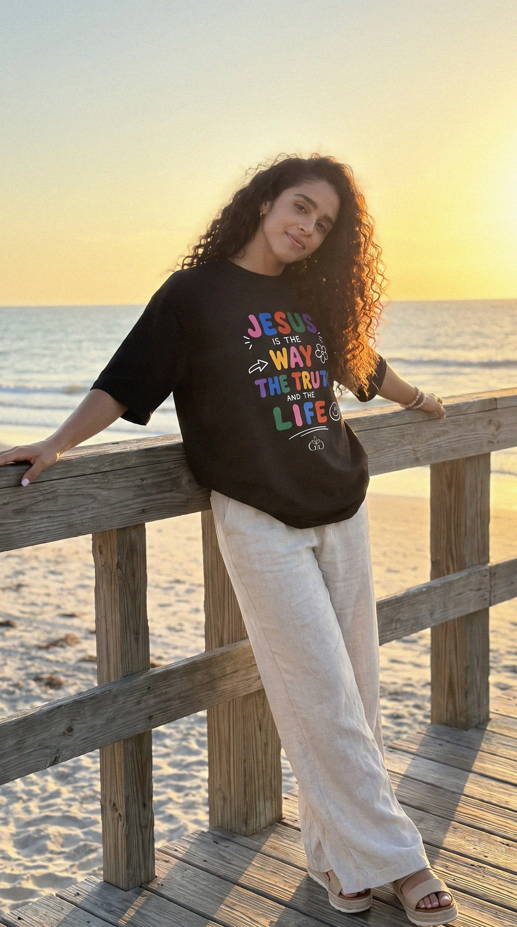 Jesus is The Way Black Heavyweight Drop Shoulder Tee - Grace District ®