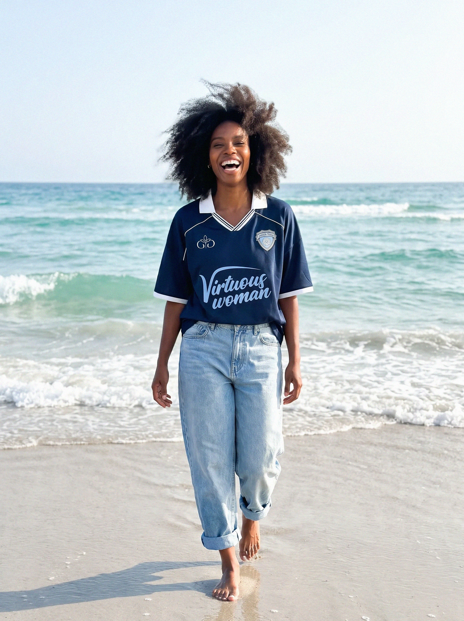 Virtuous Woman Retro Jersey Navy Blue - Grace District ®