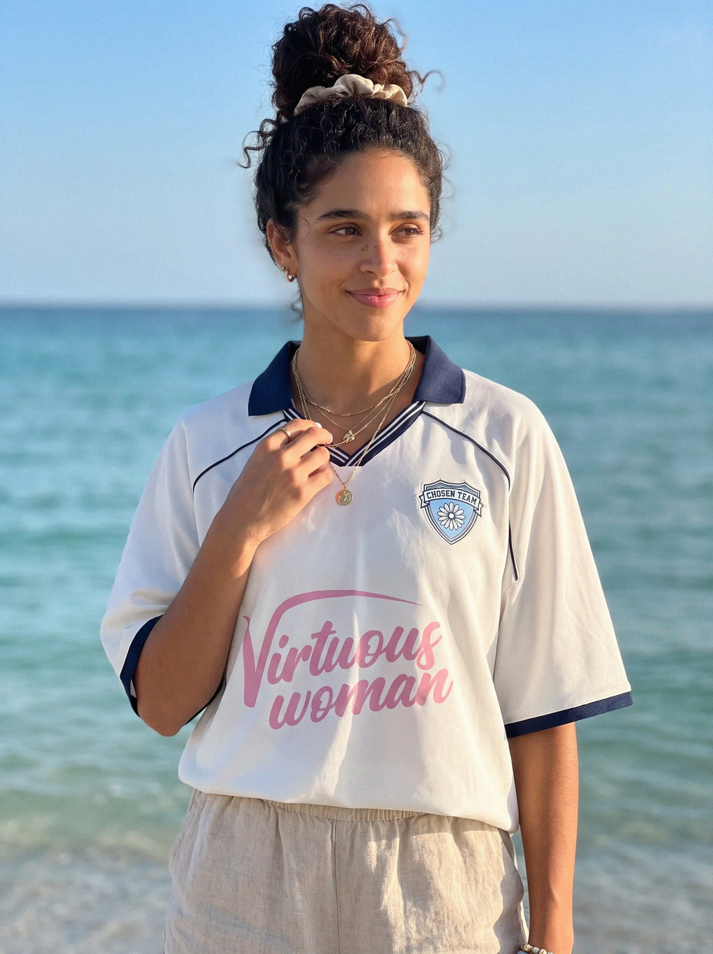 Virtuous Woman Retro Jersey Navy White - Grace District ®