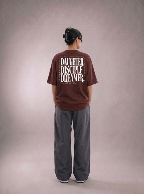 Daughter Disciple & Dreamer Red Heavyweight Drop Shoulder Tee - Grace District ®