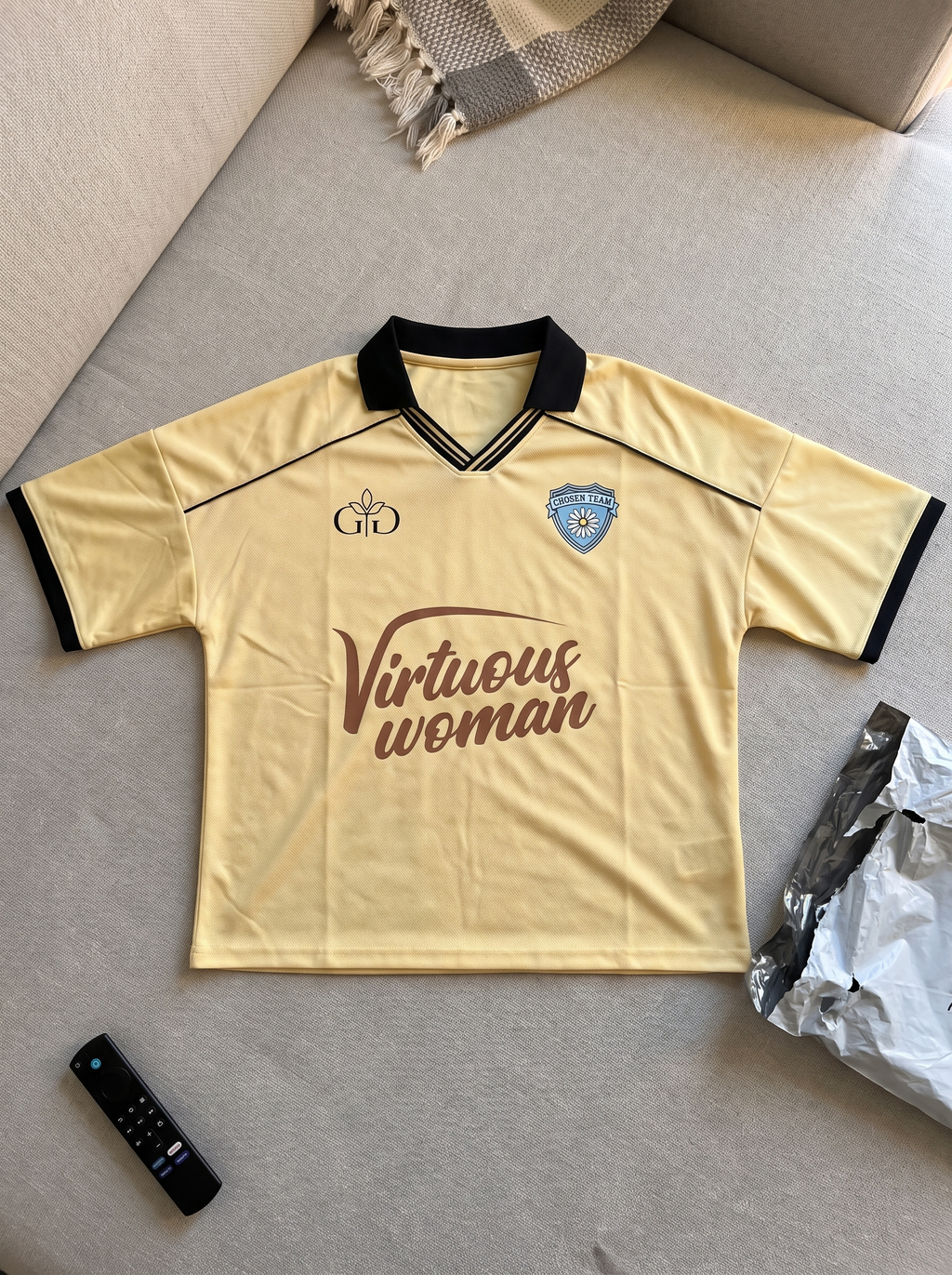 Virtuous Woman Retro Jersey Navy Yellow - Grace District ®