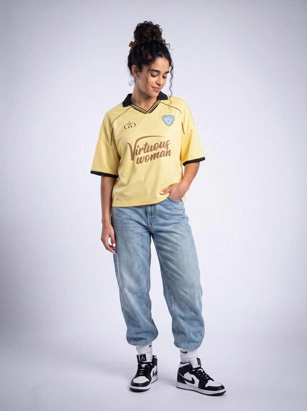 Virtuous Woman Retro Jersey Navy Yellow - Grace District ®