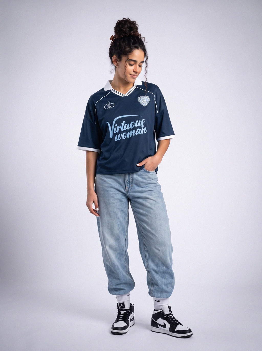 Virtuous Woman Retro Jersey Navy Blue - Grace District ®