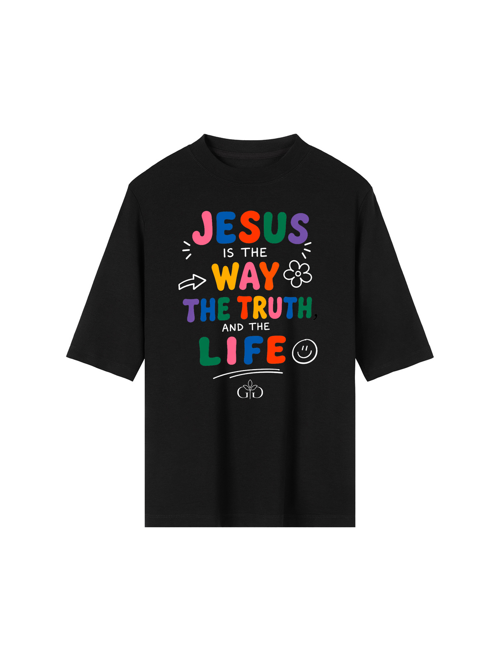 Jesus Is The Way Black - Oversized Tee - Grace District ®