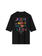 Jesus Is The Way Black - Oversized Tee - Grace District ®