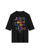 Jesus Is The Way Black - Oversized Tee - Grace District ®