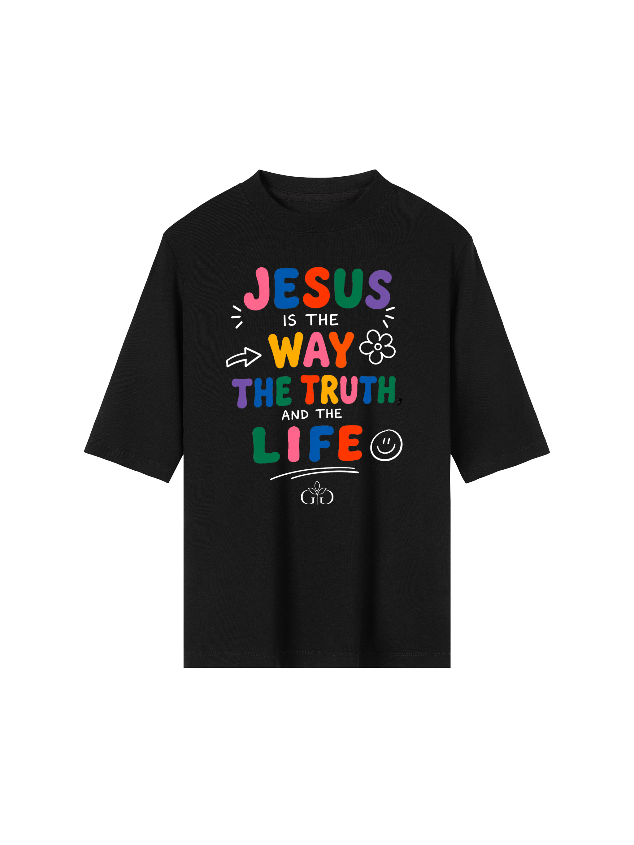 Jesus Is The Way Black - Oversized Tee - Grace District ®