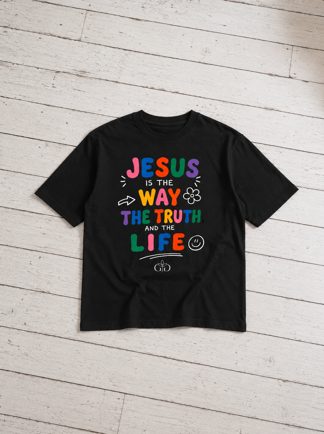 Jesus Is The Way Black - Oversized Tee - Grace District ®