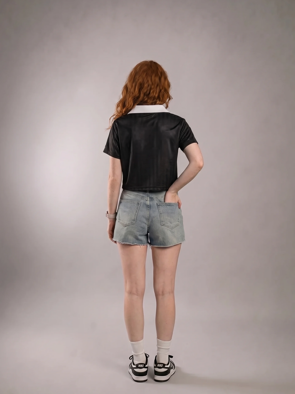 Daughter of God Black Striped Cropped Jersey White - Grace District ®