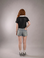 Daughter of God Black Striped Cropped Jersey White - Grace District ®