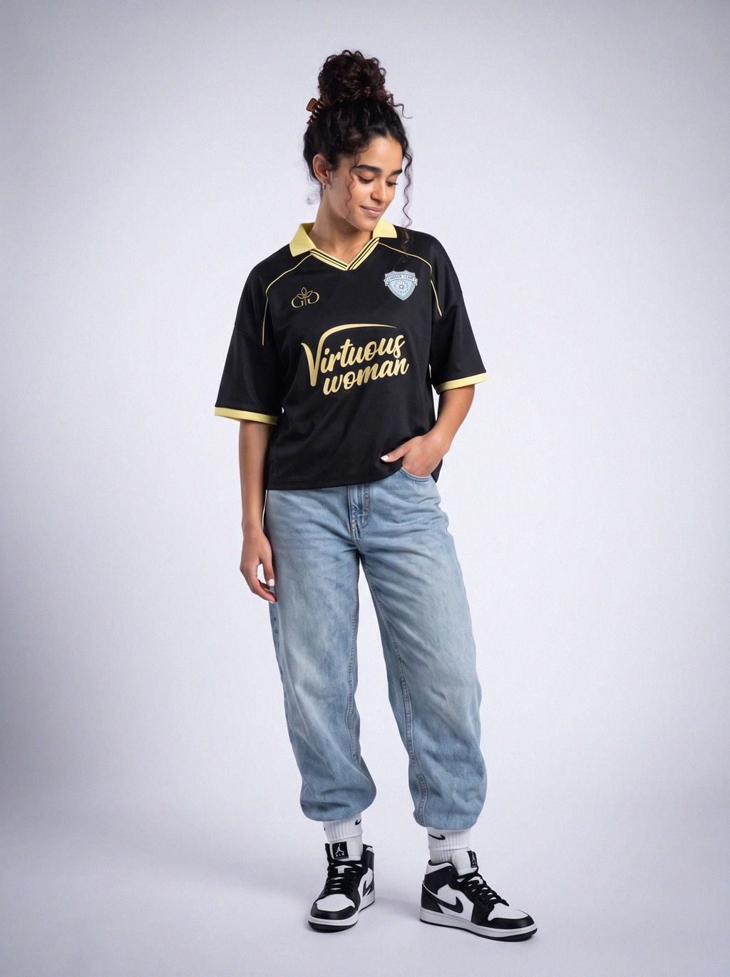 Virtuous Woman Retro Jersey Navy Black - Grace District ®