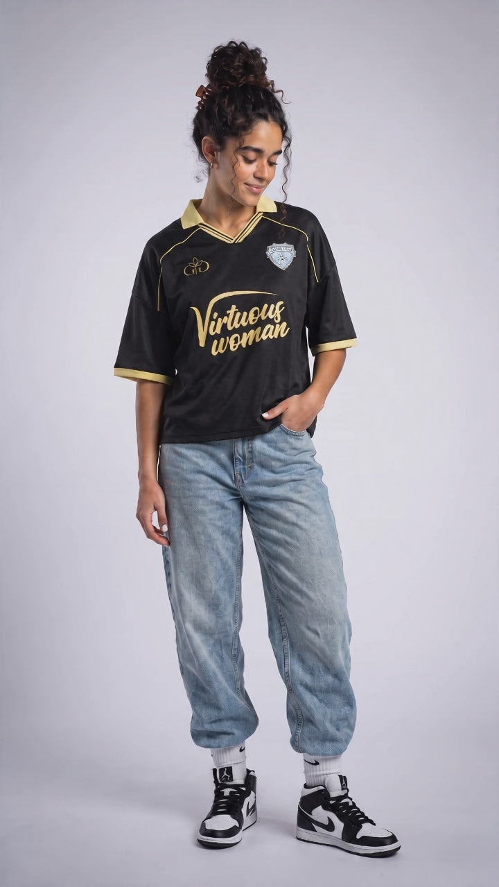 Virtuous Woman Retro Jersey Navy Black - Grace District ®