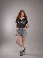 Daughter of God Black Striped Cropped Jersey White - Grace District ®