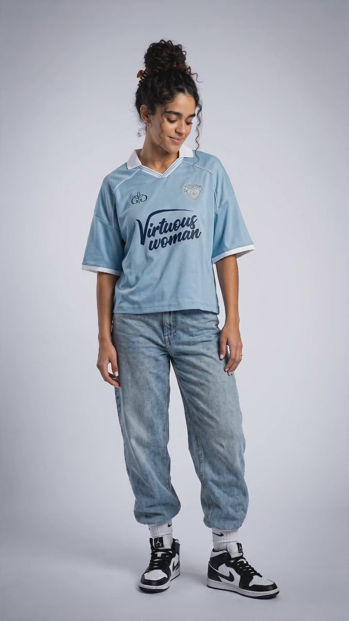 Virtuous Woman Retro Jersey Navy Blue - Grace District ®