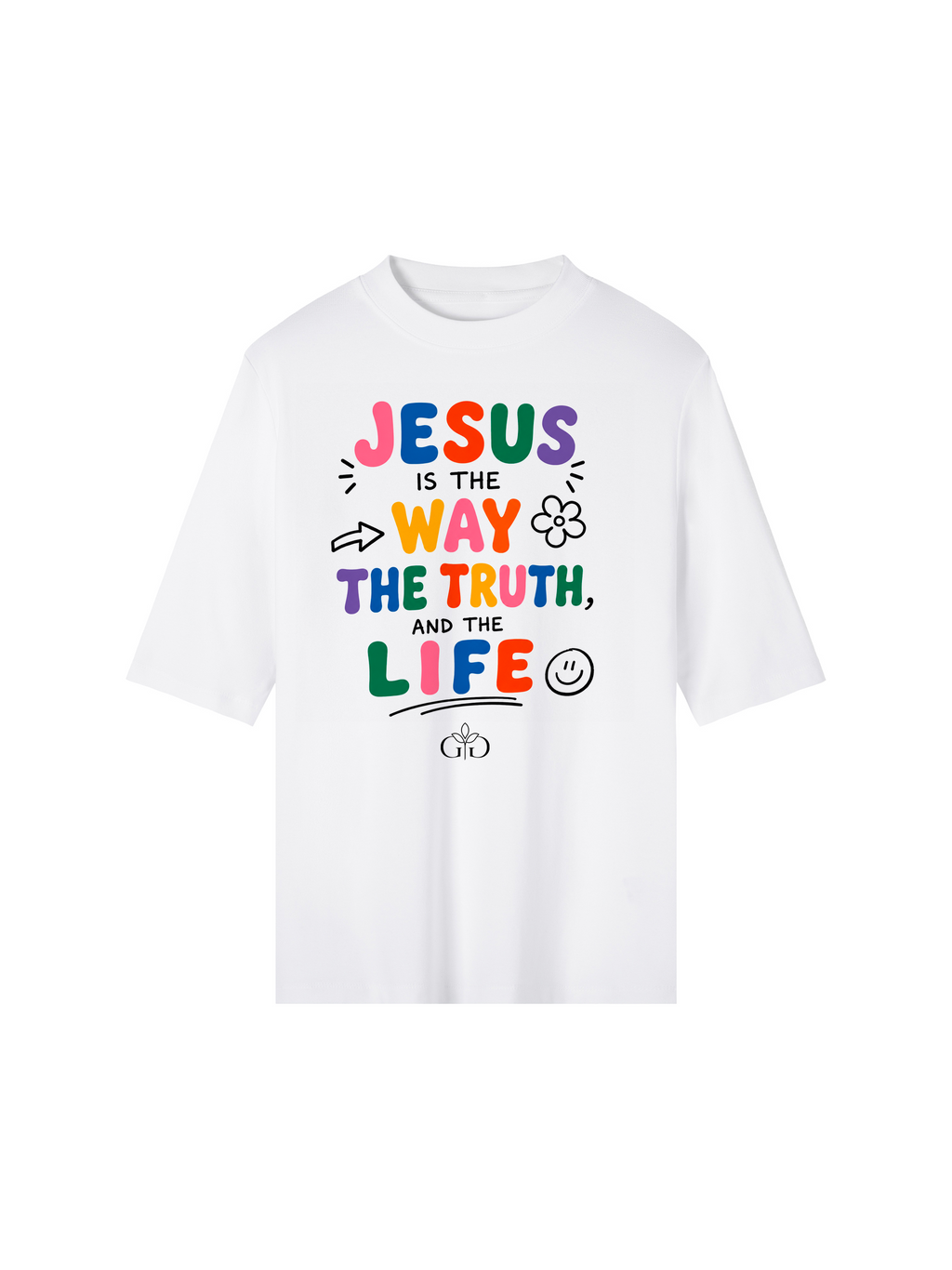Jesus Is The Way White - Oversized Tee - Grace District ®