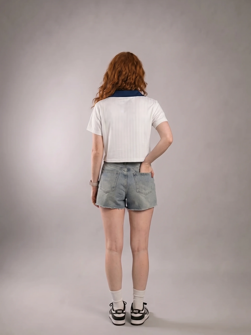 Daughter of God White Striped Cropped Jersey White - Grace District ®