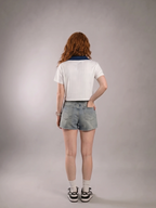 Daughter of God White Striped Cropped Jersey White - Grace District ®