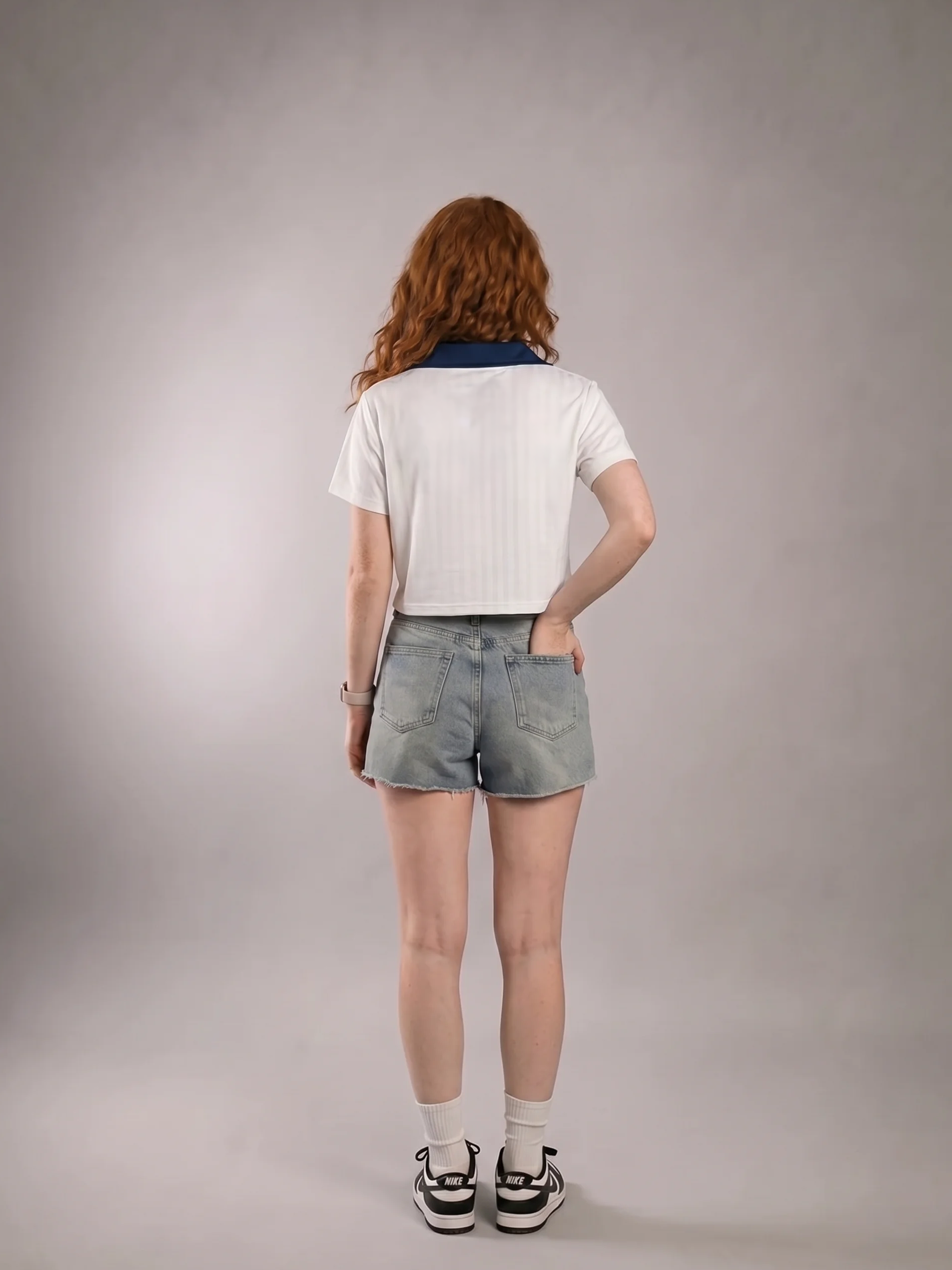 Daughter of God White Striped Cropped Jersey White - Grace District ®
