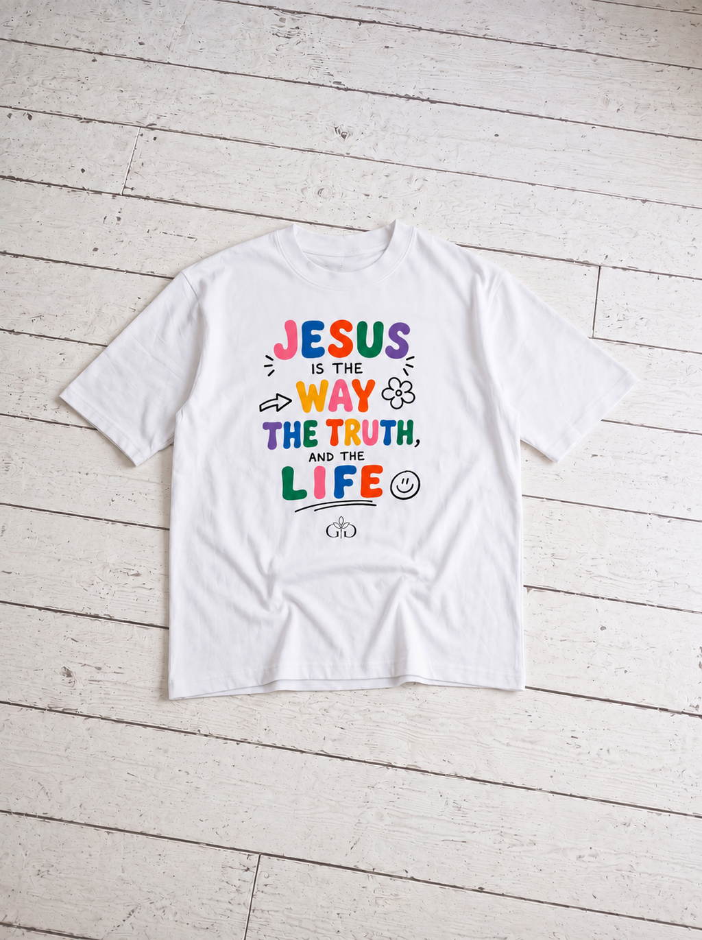 Jesus Is The Way White - Oversized Tee - Grace District ®