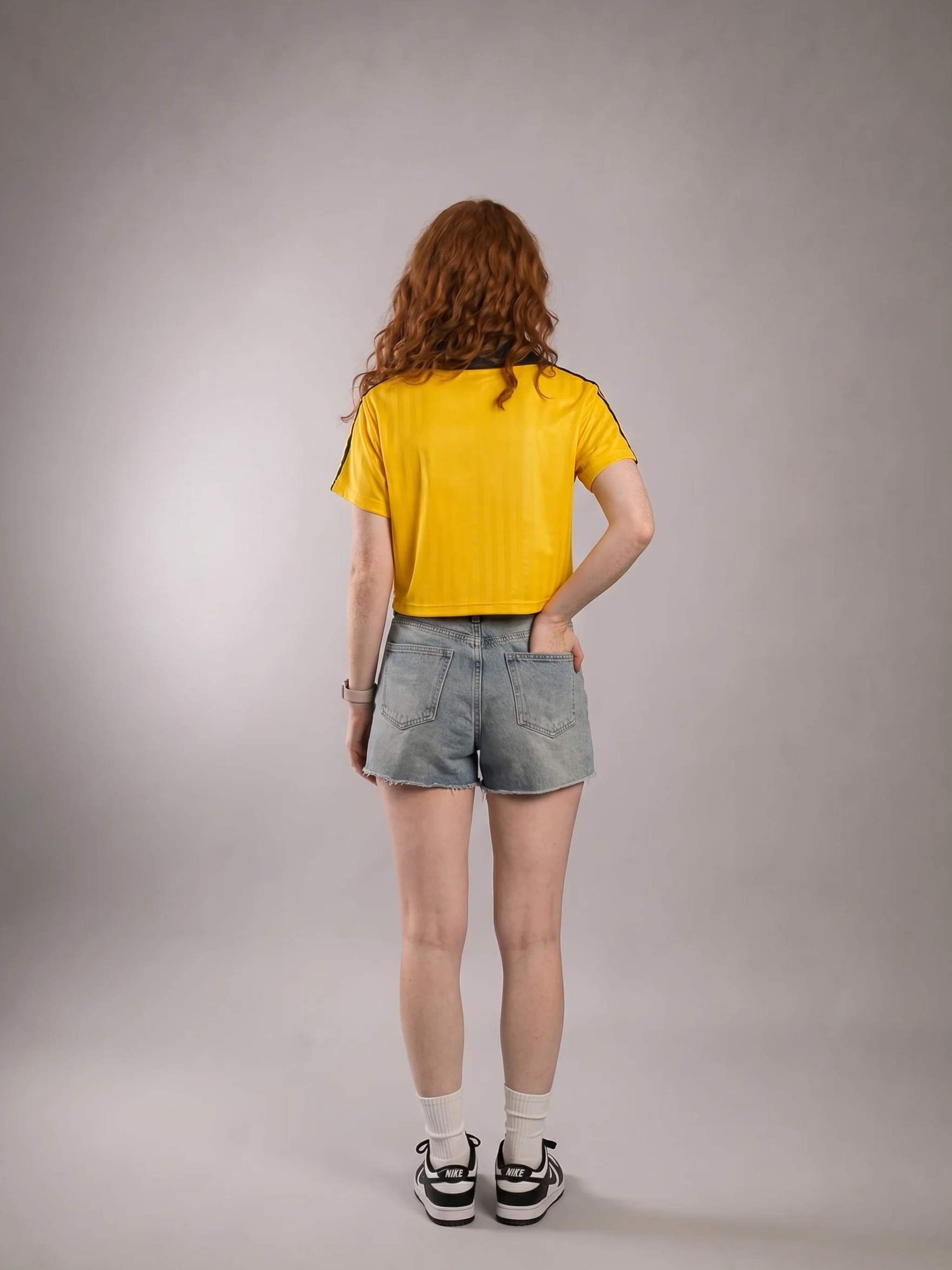 Daughter of God Yellow Striped Cropped Jersey White - Grace District ®