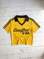 Daughter of God Yellow Striped Cropped Jersey White - Grace District ®
